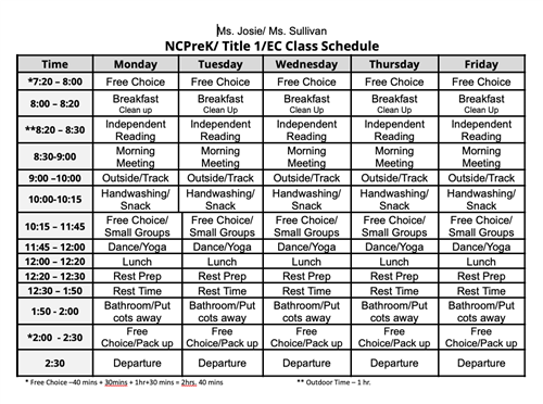 Daily Schedule